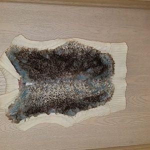 APOLLO SWEATER- zip up faux fur/sweater vest sz. 1X